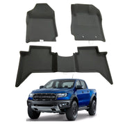 3D Floor Mats for FORD Ranger XPE Textured look -Front and Rear Set 2011-2023