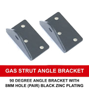 Brackets Right Angle 8MM Hole For Gas Struts Ball Black Zinc (2PCS) BRAUMACH Auto Parts & Accessories 