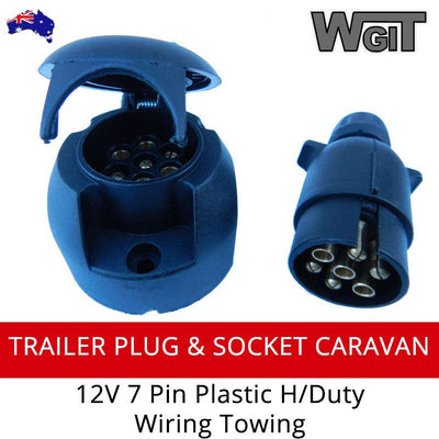 Trailer Plug and Socket 7 Pin Plastic Heavy Duty Caravan Wiring Towing BRAUMACH Auto Parts & Accessories 