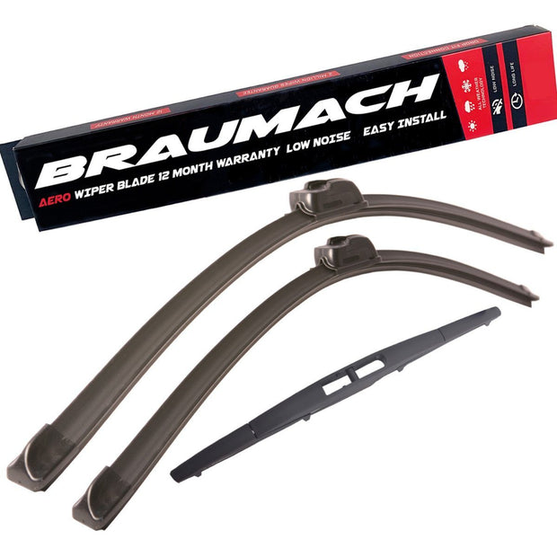 Wiper Blades Aero For Toyota Corolla (For ZRE152R) HATCH 2007-2012 FRONT PAIR & REAR BRAUMACH Auto Parts & Accessories 