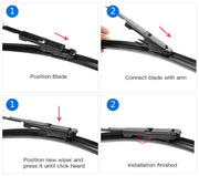 Wiper Blades Aero smart fortwo (For 451) COUPE 2008-2016 FRONT PAIR & REAR BRAUMACH Auto Parts & Accessories 