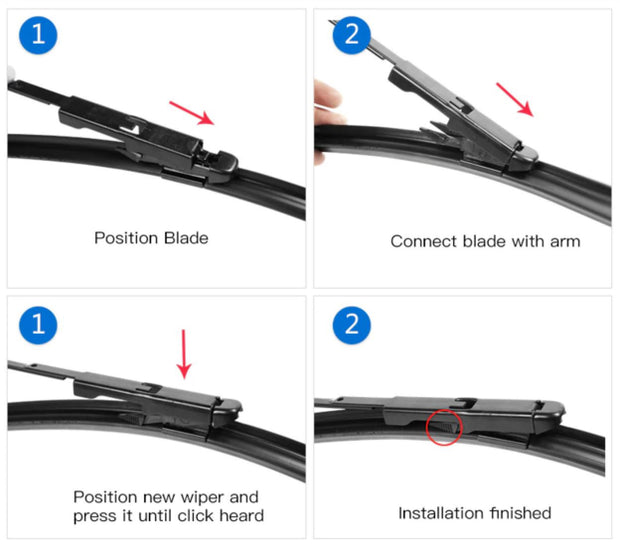 Wiper Blades Aero smart fortwo (For 451) COUPE 2008-2016 FRONT PAIR & REAR BRAUMACH Auto Parts & Accessories 