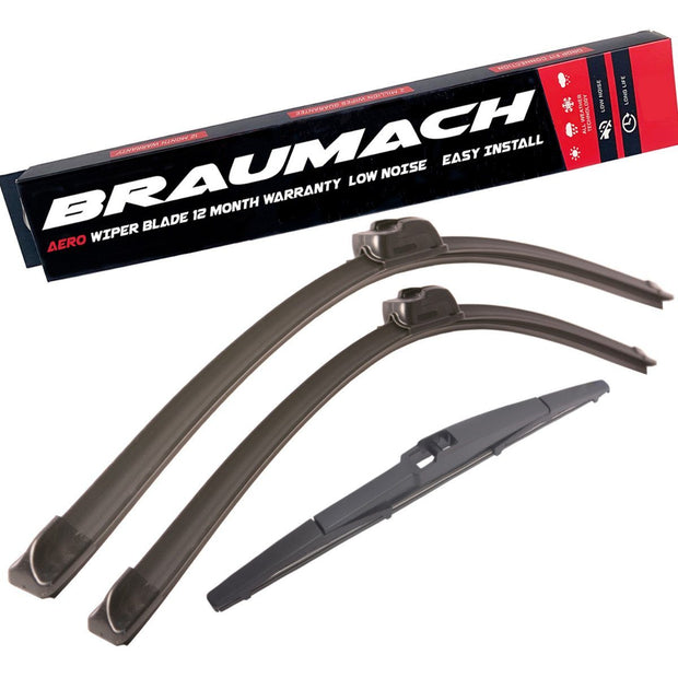 Wiper Blades Aero smart fortwo (For C450) COUPE 2004-2006 FRONT PAIR & REAR BRAUMACH Auto Parts & Accessories 