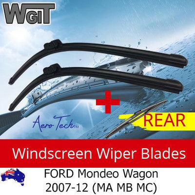 Wiper Blades Kit Front Rear For for FORD Mondeo Wagon 2007-12 (MA MB MC)-Aero Tech 3 Blades BRAUMACH Auto Parts & Accessories 