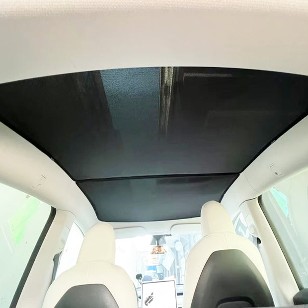 Tesla Model Y Glass Roof Sunshade Black or White Sunroof Window UV Cover - 2020-2024