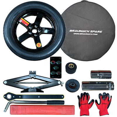 TESLA Spare Wheel Kit Space Saver Tyre for Model 3 - 2 TONNE JACK - SR LR, Performance, Highland - 2017-2025