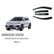 BYD ATTO 3 Weather Shield Rain Visor Wind Deflector Tinted Chrome trim - 2023-2024