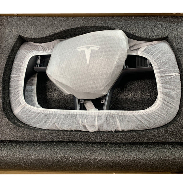 TESLA MODEL 3 - REAL CARBON FIBER YOKE Steering Wheel Heated - 2019-2023