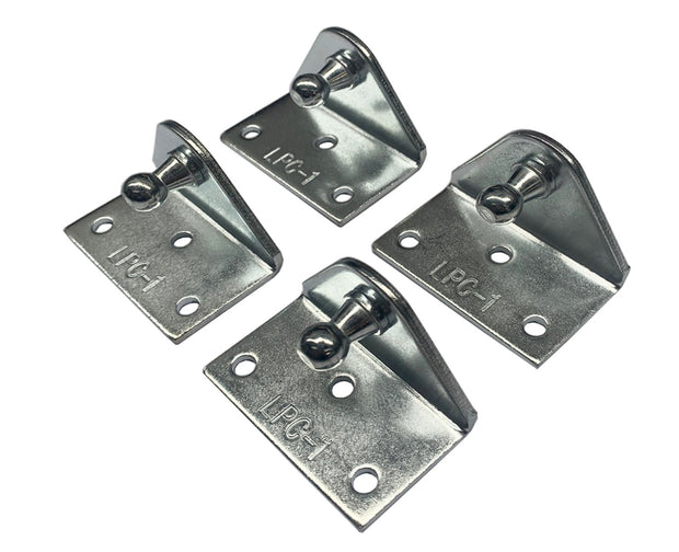 Brackets Right Angle Internal Ball for Gas Struts 10MM Silver Zinc (4PCS)