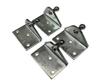 Brackets Right Angle External for Gas Struts 10MM Ball Silver Zinc (4PCS)