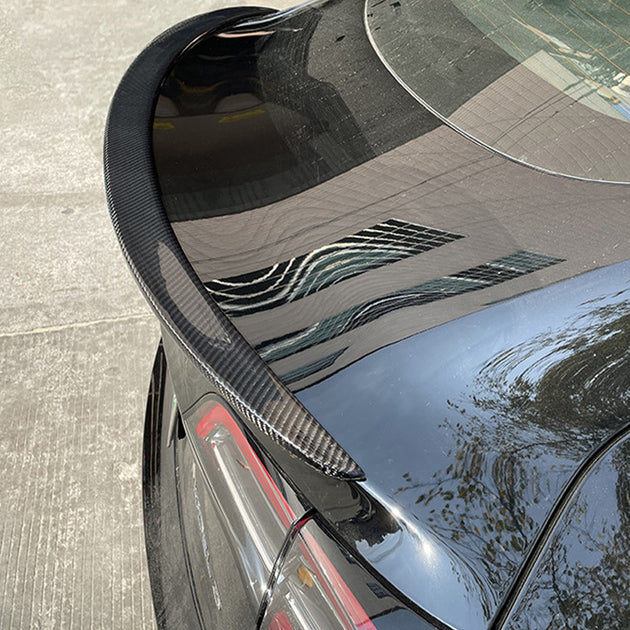 Tesla Model 3 Rear Spoiler REAL CARBON FIBER Material Compatible With ...