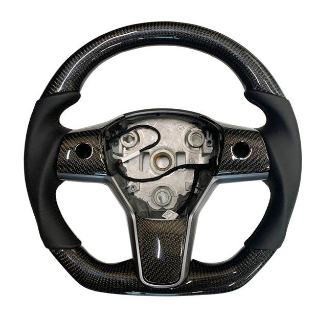 TESLA MODEL 3 - REAL CARBON FIBER Steering Wheel Heated - 2019-2023
