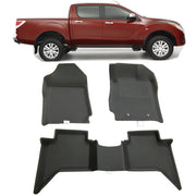 3D Floor Mats for MAZDA BT50 XPE Textured look -Front and Rear Set 2011-2021