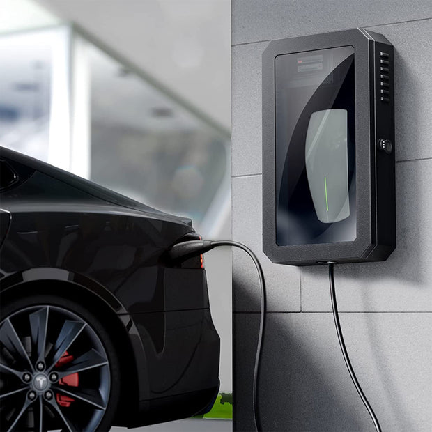 Ev Wallboxes Tesla EV Car Charger Wall Box BLACK or WHITE Safety Lockable for Model ...