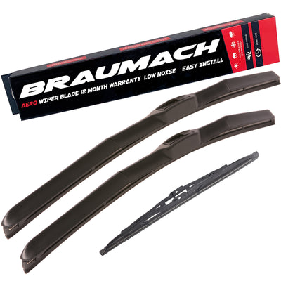 Braumach Front Rear Wiper Blades HYBRID for BMW X5 E53 SUV 2000-2006