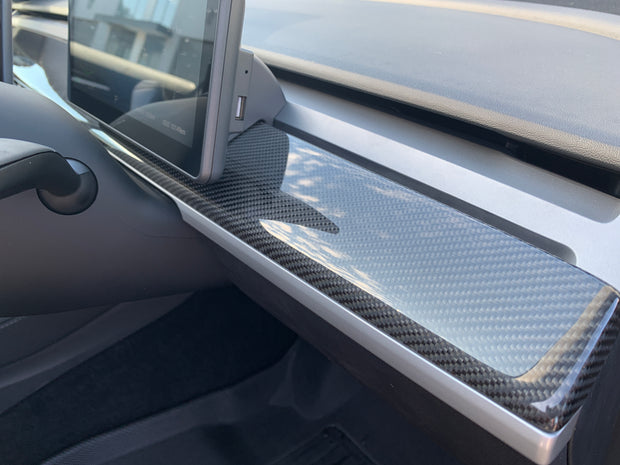 TESLA MODEL 3 / Y - REAL CARBON FIBRE OEM Dash Door trim replacements - 2019-2023