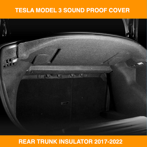 Tesla Model 3 Car Rear Trunk Soundproof Cotton Mat cover 2017-2025 ...