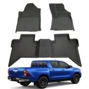 3D XPE NEW TECH Car Floor Mats Fit Toyota Hilux Dual Cab Auto MY 2016 - 2023 - NEW