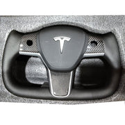 TESLA MODEL 3 - REAL CARBON FIBER YOKE Steering Wheel Heated - 2019-2023