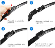 Wiper Blades Aero ForSKODA Fabia Post Facelift Hatch 2013-2014 FRT PAIR 2xBLD