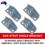 Brackets Right Angle Internal Ball for Gas Struts 10MM Black Zinc (4PCS) BRAUMACH Auto Parts & Accessories 