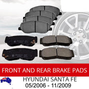 BRAKES PAD KIT FRONT REAR For HYUNDAI SANTA FE 2006 - 09 DB2034 - DB2035 BRAUMACH Auto Parts & Accessories 