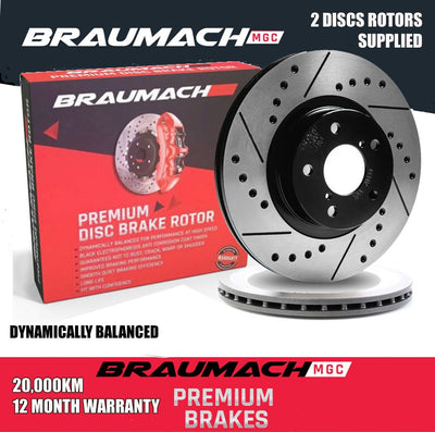 Front Disc Brake Rotors Drilled for Holden Commodore VE Sedan 6.0 i V8 2006-2013