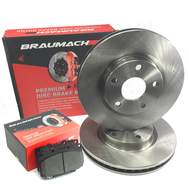 Rear Discs Rotor Set + Brake Pads Kit for FORD MAVERICK DA 1988-1994 BRAUMACH