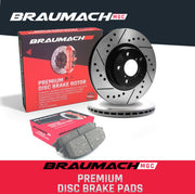 Rear Set Brake Pads + Disc Rotors Drilled for Holden Statesman WM Sedan 6.0 i V8 2006-2010