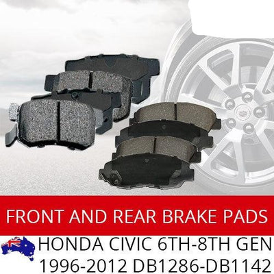 Front Brakes: Rear Brakes Pad Kit for HONDA Civic 6TH-8TH 1996-2012 DB1286-DB1142 BRAUMACH Auto Parts & Accessories 