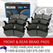 Front & Rear Brake Pad Kit for Ford Fairlane AUII III 3-1999-8-2002 DB1375-DB1376 BRAUMACH Auto Parts & Accessories 