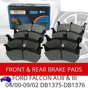 FRONT & REAR BRAKE PAD KIT For FORD FALCON AUII & III 04-00-09-02 DB1375-DB1376 BRAUMACH Auto Parts & Accessories 