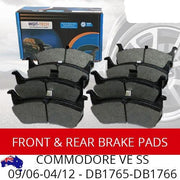 FRONT & REAR BRAKE PADS for COMMODORE VE SS 6LTR 09-2006-04-2012 (DB1765-DB1766) BRAUMACH Auto Parts & Accessories 