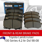 Front Rear Brake Pads For TOYOTA For Landcruiser 100 Series 4.2 ltr Dsl 98-08 BRAUMACH Auto Parts & Accessories 
