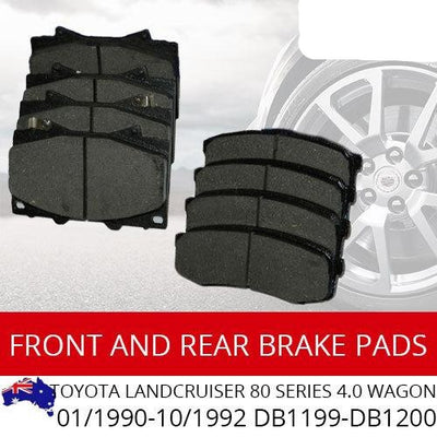 FRONT REAR BRAKE PADS FOR TOYOTA LANDCRUISER 80 SERIES 4.0 01-1990-10-1992 BRAUMACH Auto Parts & Accessories 
