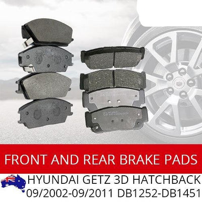 Front Rear Brake Pads Kit for Hyundai Getz 3D Hatchback 09-02-09-11 DB1252-DB1451 BRAUMACH Auto Parts & Accessories 