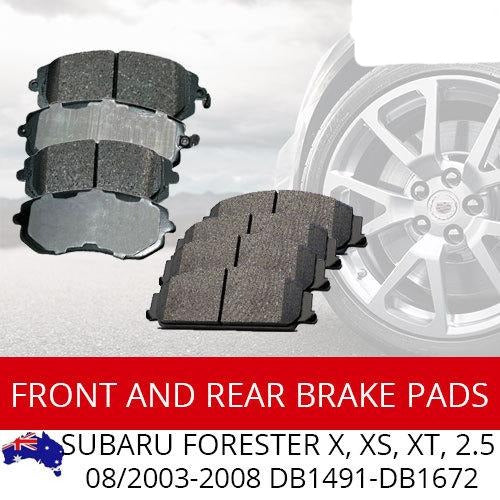 Front Rear Brake Pads Kit for SUBARU Forester X, XS, XT, 2.5 08-2003-2008 BRAUMACH Auto Parts & Accessories 