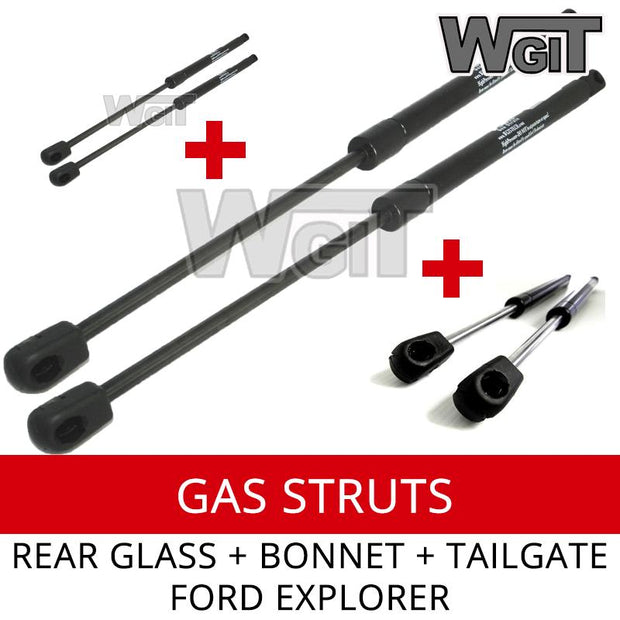 Gas Struts Tailgate + Bonnet + Rear Window For EXPLORER 4WD UN UP UQ US (3x Sets) BRAUMACH Auto Parts & Accessories 
