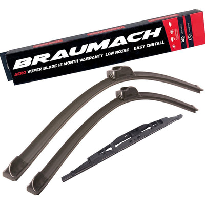 Mitsubishi Delica Wiper Blades Aero For SUV 1994-1999 FRT PAIR & REAR 3 x BLD BRAUMACH Auto Parts & Accessories 