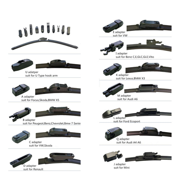 Wiper Blades Aero for Mitsubishi Triton ML Ute 2.5 DiD  2006-2009