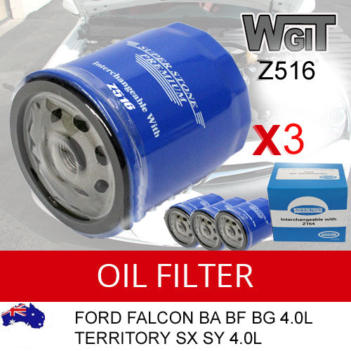 OIL FILTERS Z516 SUIT FORD FALCON BA BF BG 4.0L TERRITORY SX SY 4.0L 3PCS
