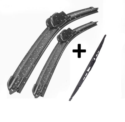 Wiper Blades Aero ForVolkswagen Golf MK3 Hatch 1993-1997 FRONT PAIR &amp; REAR 3 xBL