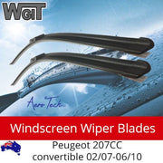 Windscreen Wiper Blades For for Peugeot 207CC convertible 02-07-06-10 - Aero Design (PAIR) BRAUMACH Auto Parts & Accessories 