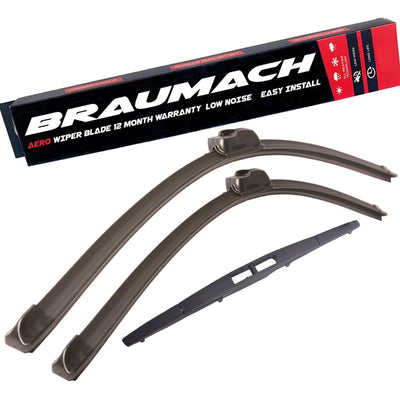 Wiper Blades Aero For Subaru Liberty WAGON 2003-2009 FRT PAIR & REAR 3 x BLD BRAUMACH Auto Parts & Accessories 