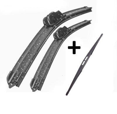 Wiper Blades Aero ForPeugeot 306 Hatch 1999-2001 FRONT PAIR & REAR 3 x BLADES BRAUMACH Auto Parts & Accessories 