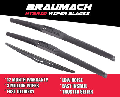 Wiper Blades Hybrid Aero Dodge Caliber (For PM) HATCH 2006-2012 FRONT PAIR & REAR BRAUMACH Auto Parts & Accessories 