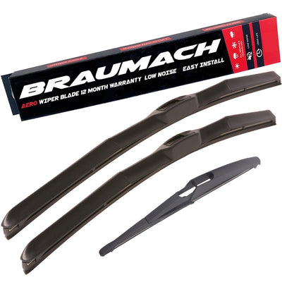 Wiper Blades Hybrid Aero For Citroen C5 WAGON 2001-2004 FRONT PAIR & REAR BRAUMACH Auto Parts & Accessories 