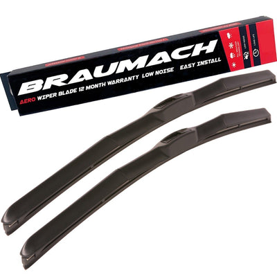 Wiper Blades Hybrid Aero For Toyota Corolla (For ZRE152R) HATCH 2007-2012 FRONT PAIR BRAUMACH Auto Parts & Accessories 