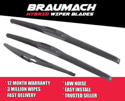 Wiper Blades Hybrid Aero For Toyota FJ Cruiser SUV 2011-2016 FRT PAIR & REAR 3xBL BRAUMACH Auto Parts & Accessories 