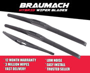 Wiper Blades Hybrid Aero For Toyota Prius C HATCH 2012-2019 FRT PAIR & REAR 3xBL BRAUMACH Auto Parts & Accessories 